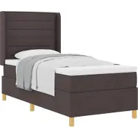 vidaXL Boxspring bed met matras Donkerbruin 80 x 200 cm Stof