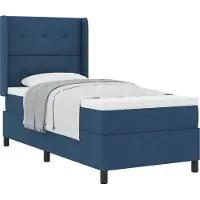 vidaXL Boxspring bed met kussen met hoofdeinde Blauw 190 x 90 cm Stof