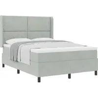 vidaXL Boxspring bed met hoofdeinde Lichtgrijs 140 x 200 cm Fluweel