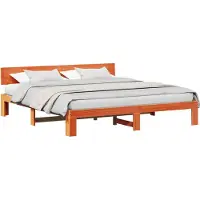 Syfax Bedframe Wasbruin 200 x 200 cm Massief grenenhout