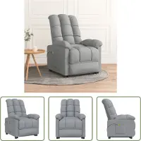The Living Store Living Store massagestoel, lichtgrijs, met stoffen bekleding