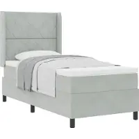 vidaXL Boxspringbed met hoofdeinde, lichtgrijs, 90 x 200 cm, fluweel