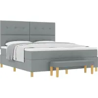Syfax Boxspring bed met hoofdeinde Lichtgrijs 200 x 180 cm Stof