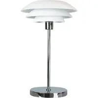Dyberg Larsen Tafellamp DL31, wit / opaal, Woon-/ Eetkamer, metaal, Scandinavisch, Tafellamp