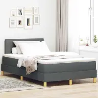 Prolenta Maison Exclusive - LED boxspringbed met hoofdeinde, donkergrijs, 120 x 190 cm, gestoffeerd