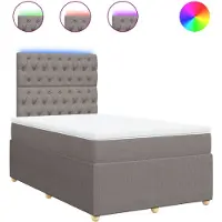 vidaXL Boxspring met matras stof taupe 120x190 cm