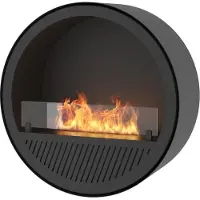 SOLOLED - Incircle Wand-bioethanolhaard - Designbiohaard voor aan de wand, diameter 72 cm, wit