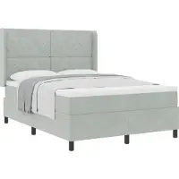 vidaXL Boxspringbed met matras Lichtgrijs 160 x 200 cm Fluweel