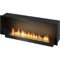 SOLOLED - Inbouw bioethanolkachel Black 1500 - Matzwart, met glas, 5-liter brander, modern design