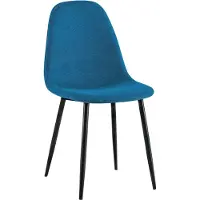 CLP Esskamerstoel Napier, bekleed met stoffen bekleding, met rugleuning, blauw. Materiaal: stof