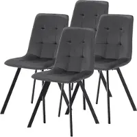 En.casa Eetkamerstoel Lexnitz 89x44x54 cm set van 4 donkergrijs en zwart []