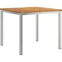 Syfax Eettafel 90x90x75 cm Massief Acacia Hout en Roestvrijstaal