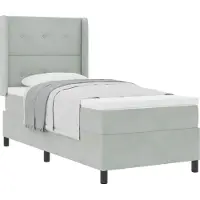 vidaXL Boxspring bed met hoofdeinde Lichtgrijs 90 x 200 cm Fluweel