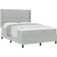 vidaXL Boxspring bed met hoofdeinde Lichtgrijs 140 x 200 cm Fluweel