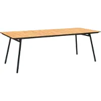 Ebuy24 Tuintafel Cleveland - Teak - Naturel/Zwart - 220cm