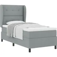 vidaXL Boxspring bed met hoofdeinde Lichtgrijs 90 x 190 cm Stof