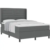 vidaXL Boxspring bed met matras Donkergrijs 190 x 140 cm Stof