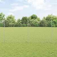 Syfax gaashek met palen 10 x 1,5 m Gegalvaniseerd staal Zilverkleurig
