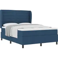 vidaXL Boxspring bed met matras met hoofdeinde Blauw 140 x 190 cm Stof