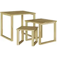 Syfax Tafel 3 pcs Naturel Geïmpregneerd grenenhout
