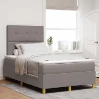 Prolenta Maison Exclusive - LED boxspringbed met hoofdeinde, taupekleurig, 120 x 190 cm, gestoffeerd