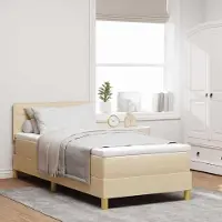 Prolenta Maison Exclusive - LED boxspringbed met matras, crème kleur, 100 x 200 cm, textiel