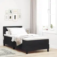 Prolenta Maison Exclusive - LED boxspringbed met matras, zwart, 90 x 190 cm, fluweel