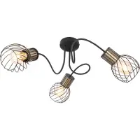 Globo Plafondlamp Argusto 3-lichts zwart