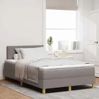 Prolenta Maison Exclusive - LED boxspringbed met matras, kleur taupe, 120 x 200 cm, met stoffen bekleding