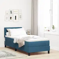 Prolenta Maison Exclusive - LED boxspringbed met hoofdeinde, donkerblauw, 80 x 200 cm, fluweel