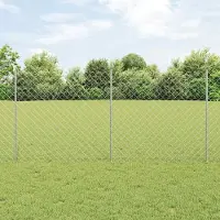 Syfax gaashek met palen 10 x 1,2 m Gegalvaniseerd staal Zilverkleurig