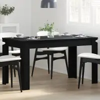 Prolenta Maison Exclusive - Eettafel, zwart eikenfineer, 140 x 74,5 x 76 cm, houtvezelplaat
