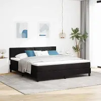 Prolenta Maison Exclusive - LED boxspringbed met hoofdeinde, zwart, 180 x 200 cm, fluweel