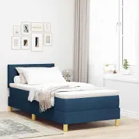 Prolenta Maison Exclusive - LED boxspringbed met matras, blauw, 90 x 190 cm, textiel