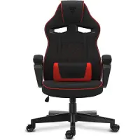 Sense7 Knight Ergonomische bureaustoel - Gamingstoel - lendenkussen - In hoogte verstelbaar - Ademend materiaal - Duurzaam en comfortabel - Maximale belasting 120 kg - tot 180 cm lang - Zwart en rood