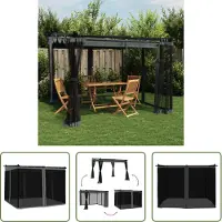 The Living Store De Living Store paviljoen met netwanden, antraciet, 3x3 meter, staal