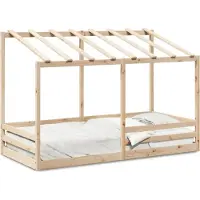 Prolenta Maison Exclusive - Kinderbed met kap, wit, 80x200 cm, massief grenenhout