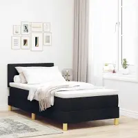 Prolenta Maison Exclusive - LED boxspringbed met matras, zwart, 90 x 200 cm, textiel