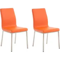 CLP Colmar Set van 2 eetkamerstoelen - RVS - Kunstlkeer - zwart