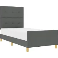 vidaXL Bedframe met hoofdeinde Donkergrijs 80 x 200 cm Stof