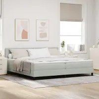 Prolenta Maison Exclusive - LED boxspringbed met hoofdeinde, lichtgrijs, 200 x 200 cm, fluweel