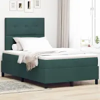 Prolenta Maison Exclusive - LED boxspringbed met hoofdeinde, donkergroen, 120 x 200 cm, fluweel