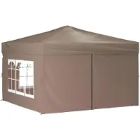 Syfax Partytent inklapbaar met zijwanden 3x3 m taupe