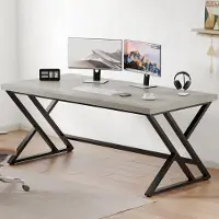 Sonstiges Grijze bureau met computerrek