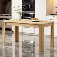 Flieks Eettafel, rechthoekig, eettafel/keukentafel met houten poten, tafel voor eetkamer/woonkamer, 116x65x75cm, onbehandeld hout