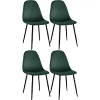 CLP Set van 4 eetkamerstoelen Napier, bekleed, geschikt tot 150 kg, groen. Materiaal: fluweel