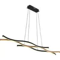 Globo Hanglamp Geronimo zwart met hout