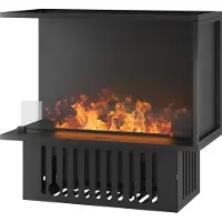 SOLOLED Corner L800 inbouw-waterdampschoorsteen met veelkleurige vlam, 3D-effect en app-bediening, 1,2 l tank - 80 cm, automatisch bijvullen