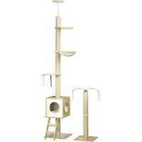 PawHut -kattenboom-spaanplaat-40x40x285cm-bruin