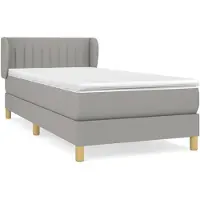 Syfax Boxspring met matras stof lichtgrijs 90x200 cm